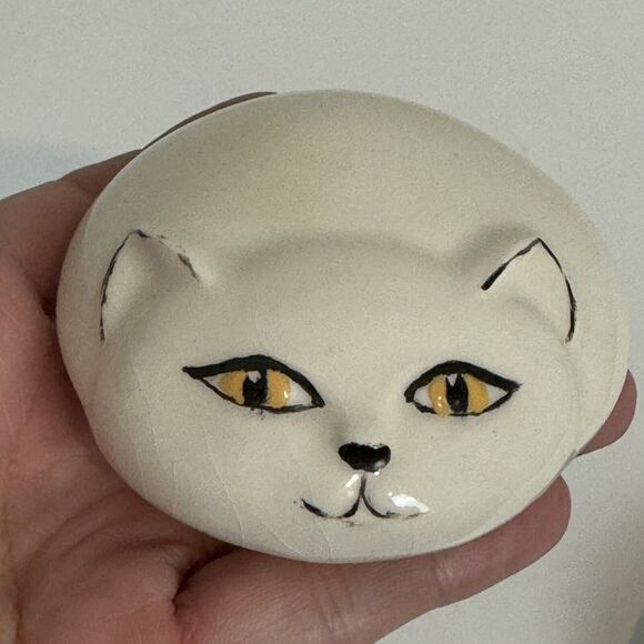 Vintage Black & White Cat Lidded Porcelain Trinket Dish - Picture 7 of 8